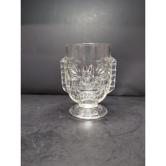 Tiki Clear Glass Mug, Princess Kaiulani‎ Mug, Happy Sad Face, Hawaii Tiki Glass - Picture 1 of 10